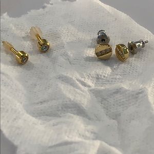 gold simple earrings